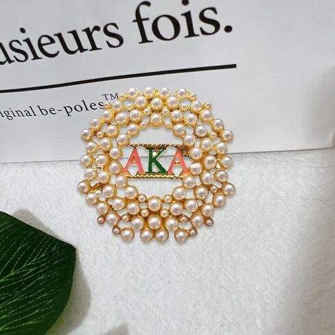 Rhinestone Greek Sorority Brooch Pin for Women,Dainty Paraphernalia Lapel Pin,AKA Sorority Gifts for Women,Pink Green Crystal Jewelry for Sisters Ladies Sparkling Dress Accessory in Kuwait