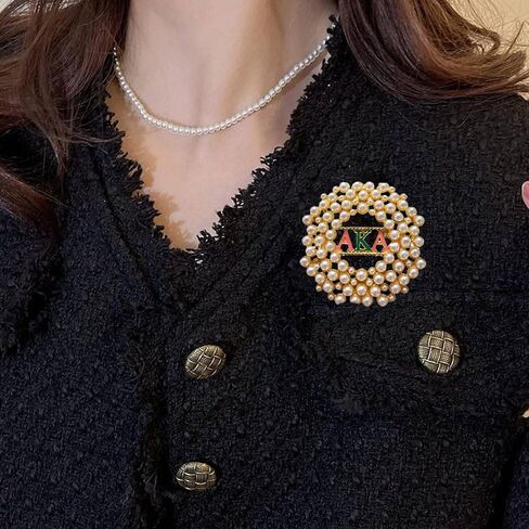 Rhinestone Greek Sorority Brooch Pin for Women,Dainty Paraphernalia Lapel Pin,AKA Sorority Gifts for Women,Pink Green Crystal Jewelry for Sisters Ladies Sparkling Dress Accessory in Kuwait