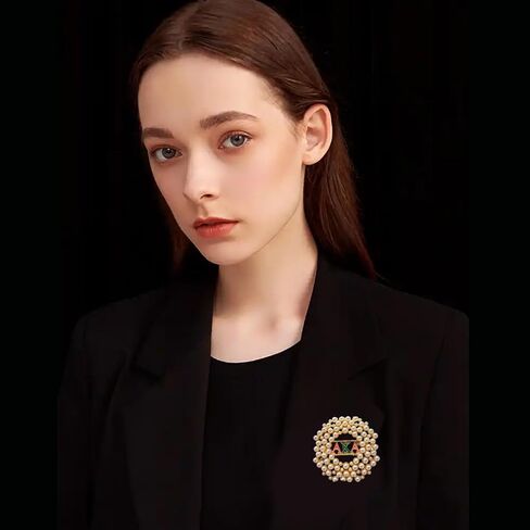 Rhinestone Greek Sorority Brooch Pin for Women,Dainty Paraphernalia Lapel Pin,AKA Sorority Gifts for Women,Pink Green Crystal Jewelry for Sisters Ladies Sparkling Dress Accessory in Kuwait