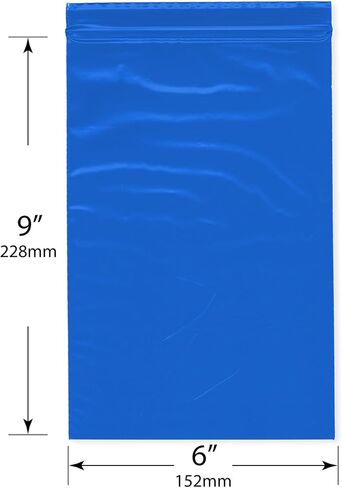 Plymor 6 "× 9" (حزمة 100) ، الأزرق 2 مل مللي أكياس بلاستيكية قابلة in Kuwait