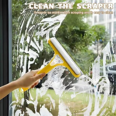 3 in 1 Window Cleaning Scraper,Window Squeegee with Sprayer for Glass,for Car, Kitchen Flooring and Tiles, etc. (White) in Saudi Arabia