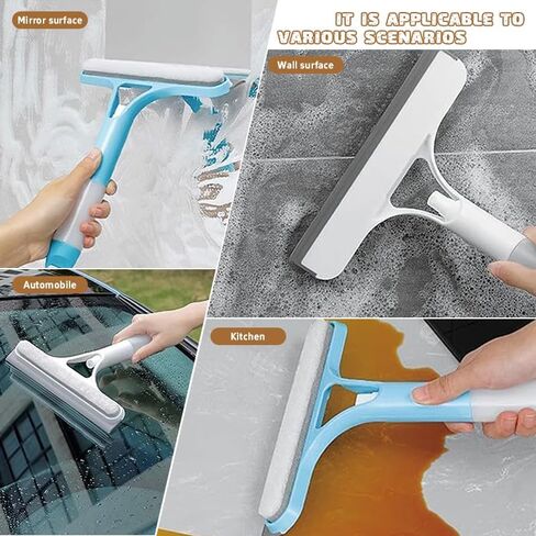 3 in 1 Window Cleaning Scraper,Window Squeegee with Sprayer for Glass,for Car, Kitchen Flooring and Tiles, etc. (White) in Saudi Arabia