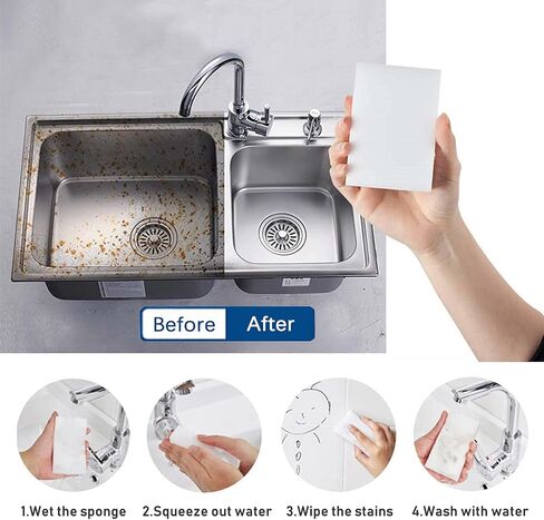 100Pack Magic Sponge Eraser, Extra Large Melamine Foam Sponge, Multi-Functional Household Cleaning Sponges, No Scratch Cleaning Pads for Kitchen, Oven, Bathroom, Bathtub, Sink, Wall, Shoes in Saudi Arabia