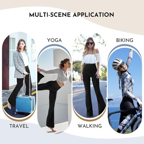 Wildarms Women's Yoga Pants High Waisted Flare Leggings Tummy Control Workout Seamless Bootcut Pants Bell Bottom Leggings in Kuwait