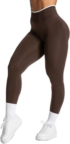 Women Butt Lifting Leggings Seamless Tummy Control Gym Leggings Contrast Color Yoga Pants in Kuwait