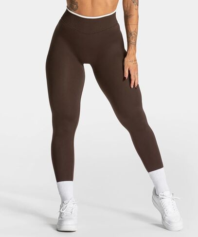 Women Butt Lifting Leggings Seamless Tummy Control Gym Leggings Contrast Color Yoga Pants in Kuwait