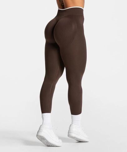 Women Butt Lifting Leggings Seamless Tummy Control Gym Leggings Contrast Color Yoga Pants in Kuwait