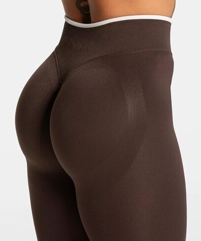 Women Butt Lifting Leggings Seamless Tummy Control Gym Leggings Contrast Color Yoga Pants in Kuwait