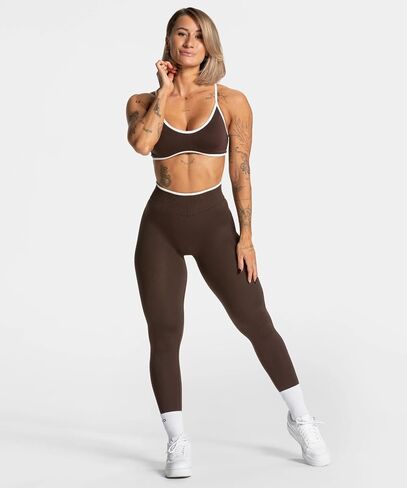 Women Butt Lifting Leggings Seamless Tummy Control Gym Leggings Contrast Color Yoga Pants in Kuwait