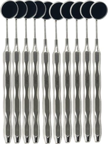 Premium Lightweight Dental Mouth Mirror #5 with Hollow Handle, Silver | Mouth Examination Mirror | German Stainless Steel CE (10) in Saudi Arabia