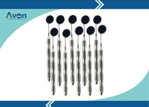Premium Lightweight Dental Mouth Mirror #5 with Hollow Handle, Silver | Mouth Examination Mirror | German Stainless Steel CE (10) in Saudi Arabia
