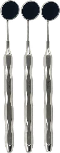 Premium Lightweight Dental Mouth Mirror #5 with Hollow Handle, Silver | Mouth Examination Mirror | German Stainless Steel CE (10) in Saudi Arabia