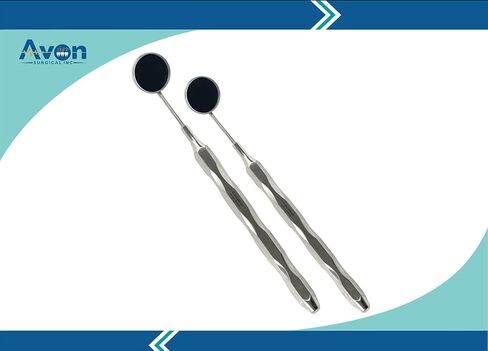 Premium Lightweight Dental Mouth Mirror #5 with Hollow Handle, Silver | Mouth Examination Mirror | German Stainless Steel CE (10) in Saudi Arabia