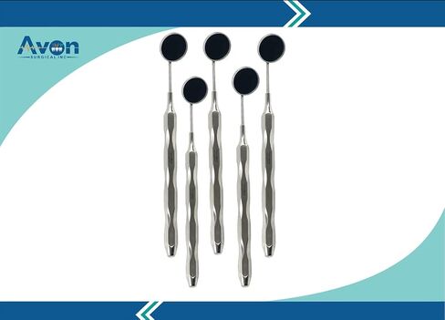 Premium Lightweight Dental Mouth Mirror #5 with Hollow Handle, Silver | Mouth Examination Mirror | German Stainless Steel CE (10) in Saudi Arabia
