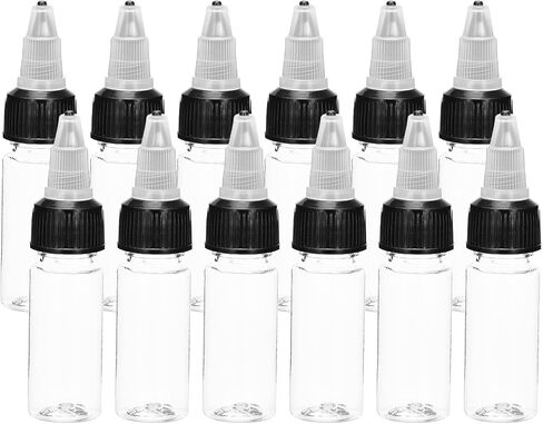 MECCANIXITY 12Pcs 0.5oz/15ml Squeeze Bottles, Clear Dispensing Bottles with Twist Cap Lids, Plastic Squirt Bottle for Ketchup, Mustard,and Crafts in Saudi Arabia