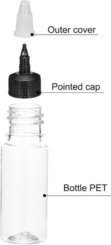 MECCANIXITY 12Pcs 0.5oz/15ml Squeeze Bottles, Clear Dispensing Bottles with Twist Cap Lids, Plastic Squirt Bottle for Ketchup, Mustard,and Crafts in Saudi Arabia