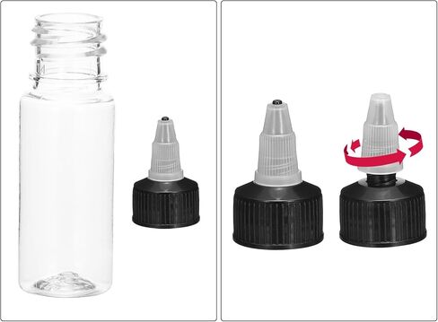 MECCANIXITY 12Pcs 0.5oz/15ml Squeeze Bottles, Clear Dispensing Bottles with Twist Cap Lids, Plastic Squirt Bottle for Ketchup, Mustard,and Crafts in Saudi Arabia
