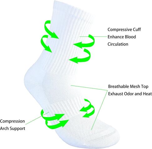 Womens Anti Odor Blister Resistant Seamless Breathable Cotton Crew Running Hiking Dress Socks,Size 6-10 in Kuwait