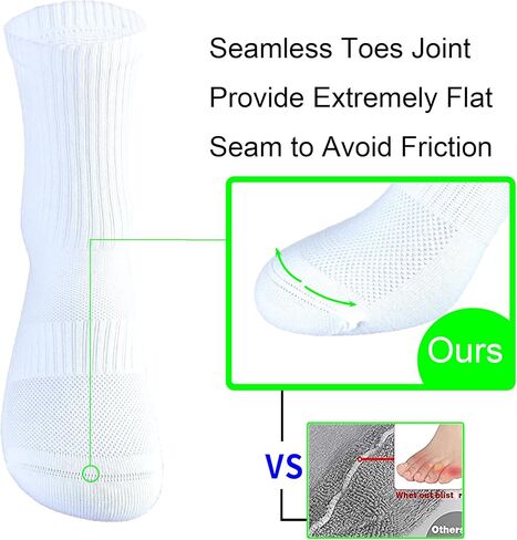 Womens Anti Odor Blister Resistant Seamless Breathable Cotton Crew Running Hiking Dress Socks,Size 6-10 in Kuwait