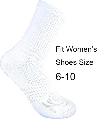 Womens Anti Odor Blister Resistant Seamless Breathable Cotton Crew Running Hiking Dress Socks,Size 6-10 in Kuwait