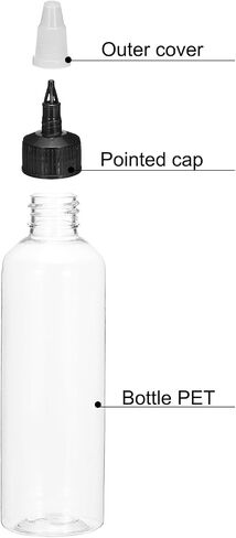 Meccanixity 12pcs 0.5oz/15ml زجاجات الضغط ، وزجاجات توزيع واضحة مع أغطية غطاء تويست ، زجاجة بخ من الكاتشب ، الخردل ، والحرف اليدوية in Saudi Arabia