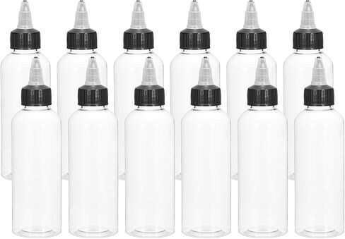 MECCANIXITY 12Pcs 0.5oz/15ml Squeeze Bottles, Clear Dispensing Bottles with Twist Cap Lids, Plastic Squirt Bottle for Ketchup, Mustard,and Crafts in Saudi Arabia