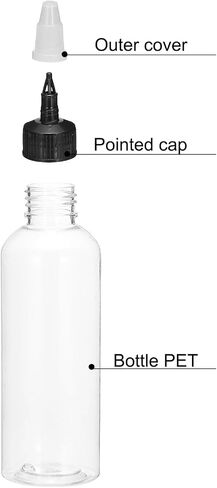 MECCANIXITY 12Pcs 0.5oz/15ml Squeeze Bottles, Clear Dispensing Bottles with Twist Cap Lids, Plastic Squirt Bottle for Ketchup, Mustard,and Crafts in Saudi Arabia