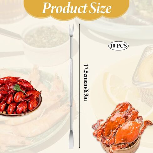Stainless Steel Seafood Tools - 8 Piece Set, Lobster & Crab Picks, Oyster & Escargot Forks, Silver Crab Picking Tools for Kitchen & Picnic in Saudi Arabia