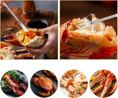 Stainless Steel Seafood Tools - 8 Piece Set, Lobster & Crab Picks, Oyster & Escargot Forks, Silver Crab Picking Tools for Kitchen & Picnic in Saudi Arabia