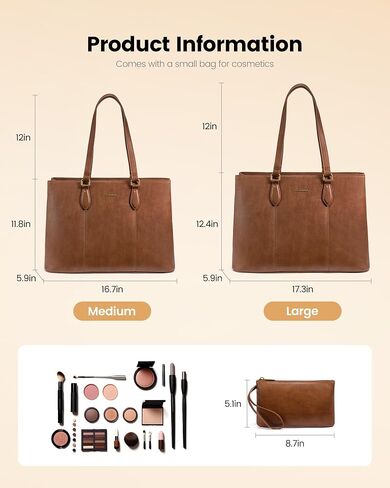 LOVEVOOK Laptop Tote Bag for Women,Leather Computer Tote Bag Purse for Work in Saudi Arabia