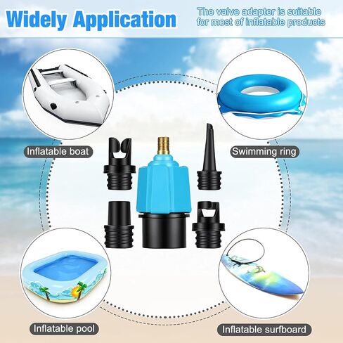Honoson 2 Pieces Inflatable SUP Pump Adaptor with 4 Air Valve Converter, Multifunction SUP Valve Adapter Air Valve Nozzles Compressor Air Valve Converter for Inflatable Boat Stand Up Paddle Board in Saudi Arabia