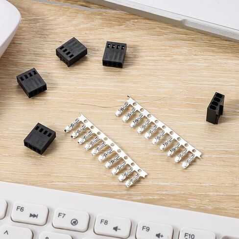 5PCS 4 Pin Fan Connector 4-Pin Pc Fan Connector Kit Plastic Shell Computer Case Cooling Fanes Plug Interface + 20PCS Terminal Crimp Pins for Desktop in Saudi Arabia
