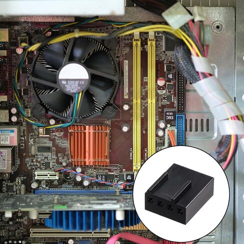 5PCS 4 Pin Fan Connector 4-Pin Pc Fan Connector Kit Plastic Shell Computer Case Cooling Fanes Plug Interface + 20PCS Terminal Crimp Pins for Desktop in Saudi Arabia