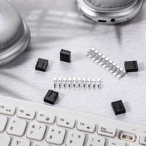 5PCS 4 Pin Fan Connector 4-Pin Pc Fan Connector Kit Plastic Shell Computer Case Cooling Fanes Plug Interface + 20PCS Terminal Crimp Pins for Desktop in Saudi Arabia