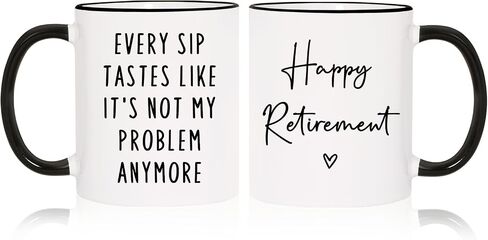 Aurahouse Retirement Gift for Woman Men, Funny Retirement Mug Decorations, Best Retirement Gifts for Women Men 2025, Coworker, Friend, Teacher, Boss, Sisters, Mom, Retired Gifts Not My Problem Anymore in Saudi Arabia