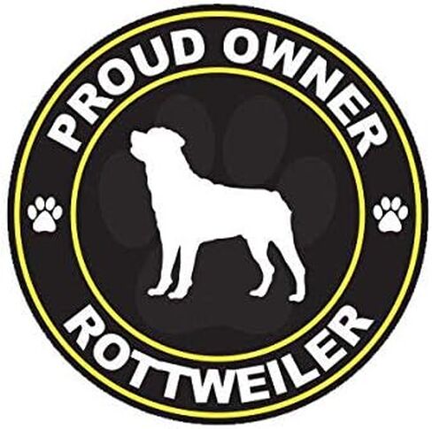 Proud Owner Rottweiler Sticker Decal Vinyl Dog Canine pet 5" Bumper Locker Laptop Window - Sticks to Any Surface in Saudi Arabia