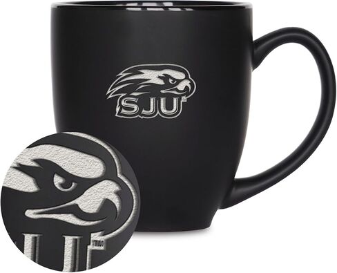 Rico Industries NCAA (S Schools) القياسية 15oz ليزر محفورة غير لامع من السيراميك بيسترو بيسترو - للمشروبات الساخنة أو الباردة in Saudi Arabia