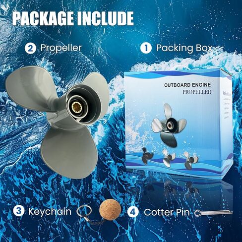 OEM Upgrade Aluminum Outboard Boat Propeller for Honda Engines 12 1/4x9 11 5/8x11 13 Spline Tooth 35/40/45/50/55/60 HP,RH in Saudi Arabia