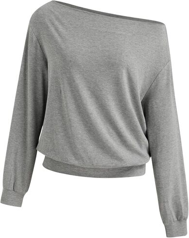 CIDER Womens One Shoulder Long Sleeve Pullover Sweatshirt Stylish Casual Shirt in Saudi Arabia