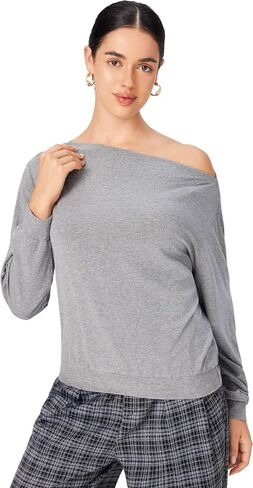 CIDER Womens One Shoulder Long Sleeve Pullover Sweatshirt Stylish Casual Shirt in Saudi Arabia