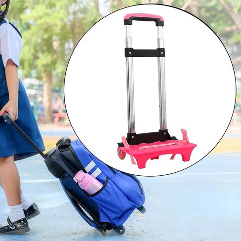 Backpack Hand Truck Backpack Trolley Compact, Aluminum Alloy, Portable, Wheeled Hand Trolley Wheeled Cart for Travel Office, 2 Wheel Pink in Kuwait