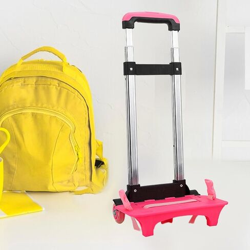 Backpack Hand Truck Backpack Trolley Compact, Aluminum Alloy, Portable, Wheeled Hand Trolley Wheeled Cart for Travel Office, 2 Wheel Pink in Kuwait