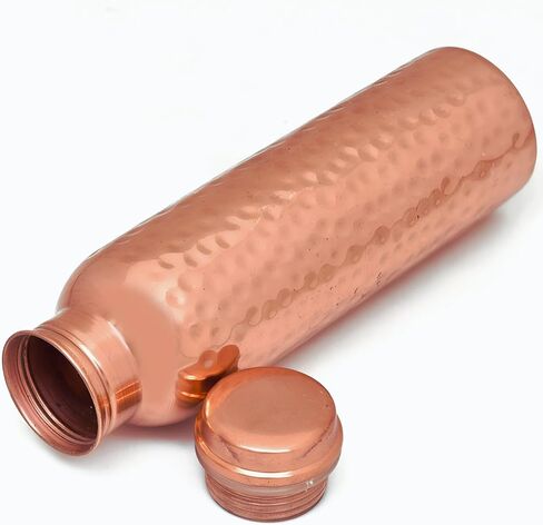 NZM 34oz Pure Copper Water Bottle for Drinking – Leak Proof Lid – 1000 mL Ayurvedic Hammered Copper Water Bottle in Saudi Arabia
