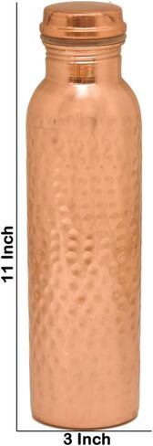NZM 34oz Pure Copper Water Bottle for Drinking – Leak Proof Lid – 1000 mL Ayurvedic Hammered Copper Water Bottle in Saudi Arabia
