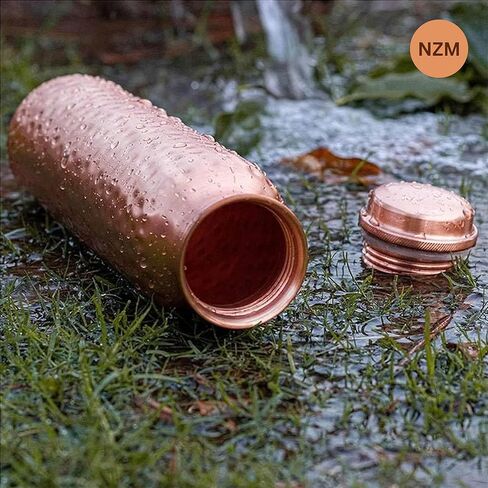 NZM 34oz Pure Copper Water Bottle for Drinking – Leak Proof Lid – 1000 mL Ayurvedic Hammered Copper Water Bottle in Saudi Arabia