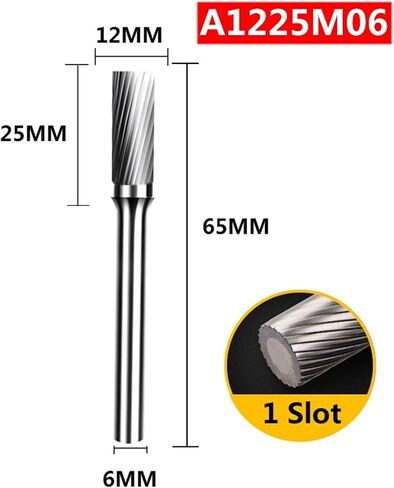 1Pcs A/AX Type Tungsten Carbide Rotary File Point Burr Die Grinder Abrasive Tools Drill Milling Metal Wood Carving Bit(A1225M06) in Kuwait