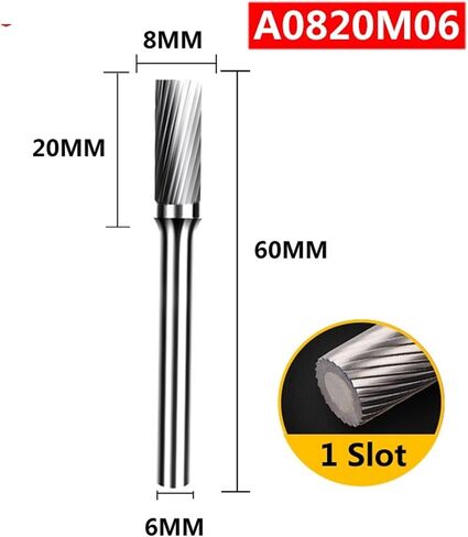 1Pcs A/AX Type Tungsten Carbide Rotary File Point Burr Die Grinder Abrasive Tools Drill Milling Metal Wood Carving Bit(A1225M06) in Kuwait