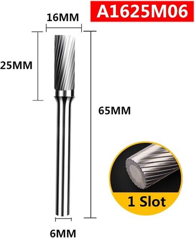 1Pcs A/AX Type Tungsten Carbide Rotary File Point Burr Die Grinder Abrasive Tools Drill Milling Metal Wood Carving Bit(A1225M06) in Kuwait