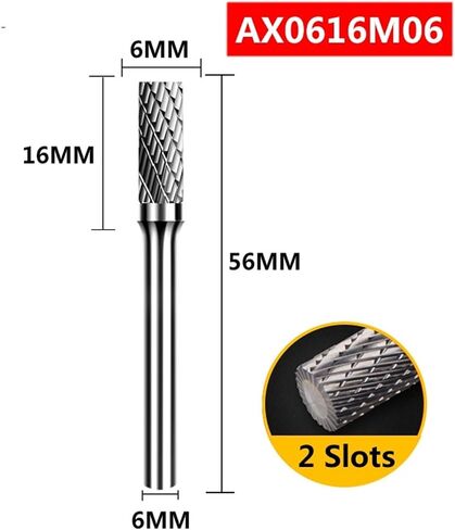 1Pcs A/AX Type Tungsten Carbide Rotary File Point Burr Die Grinder Abrasive Tools Drill Milling Metal Wood Carving Bit(A1225M06) in Kuwait