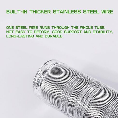 Flexible Ducting Hose Ø 80/100/110/120/150/160/170/180/200mm Cooker Hoods and Ventilation (Color : 5m, Size : 150mm)(3m,160mm) in Saudi Arabia